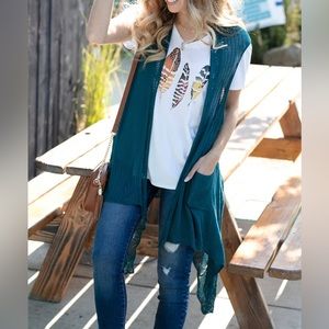 Grace & Lace flip duster cardigan - dark gray color is for sale NWOT one size